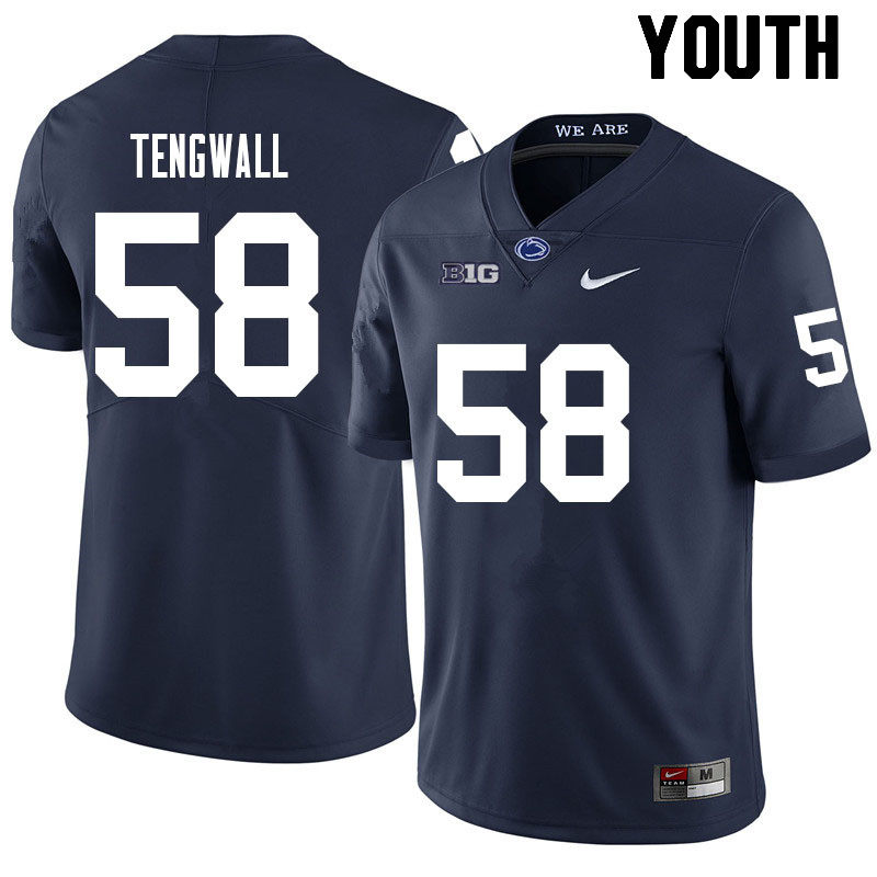 Youth #58 Landon Tengwall Penn State Nittany Lions College Football Jerseys Sale-Navy - Click Image to Close
